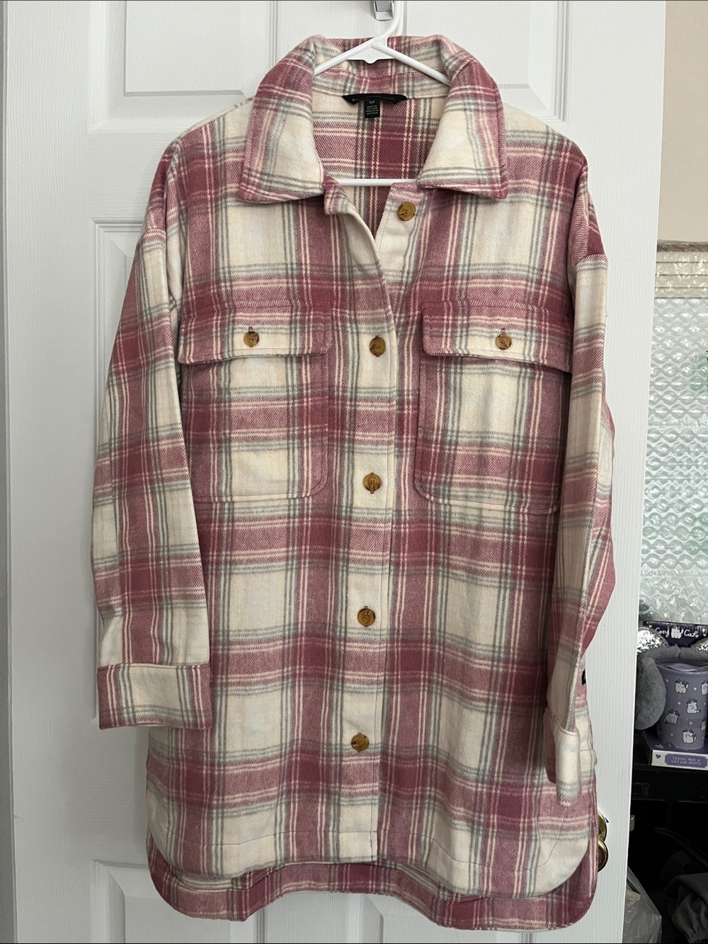 Banana Republic Plaid Button-Front Shacket